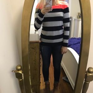 GAP Sweaters - GAP sweater- navy gray stripes, neon pink top GAP Sweaters - GAP sweater- navy gray stripes, neon pink top